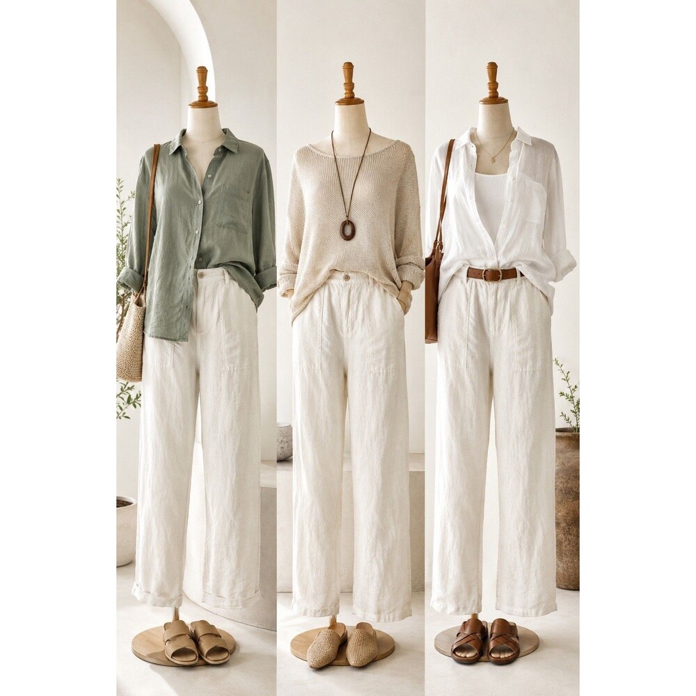 Old Navy Pants Womens 8 Linen B Pants Relaxed Wide Leg Beach Resort Drawstring